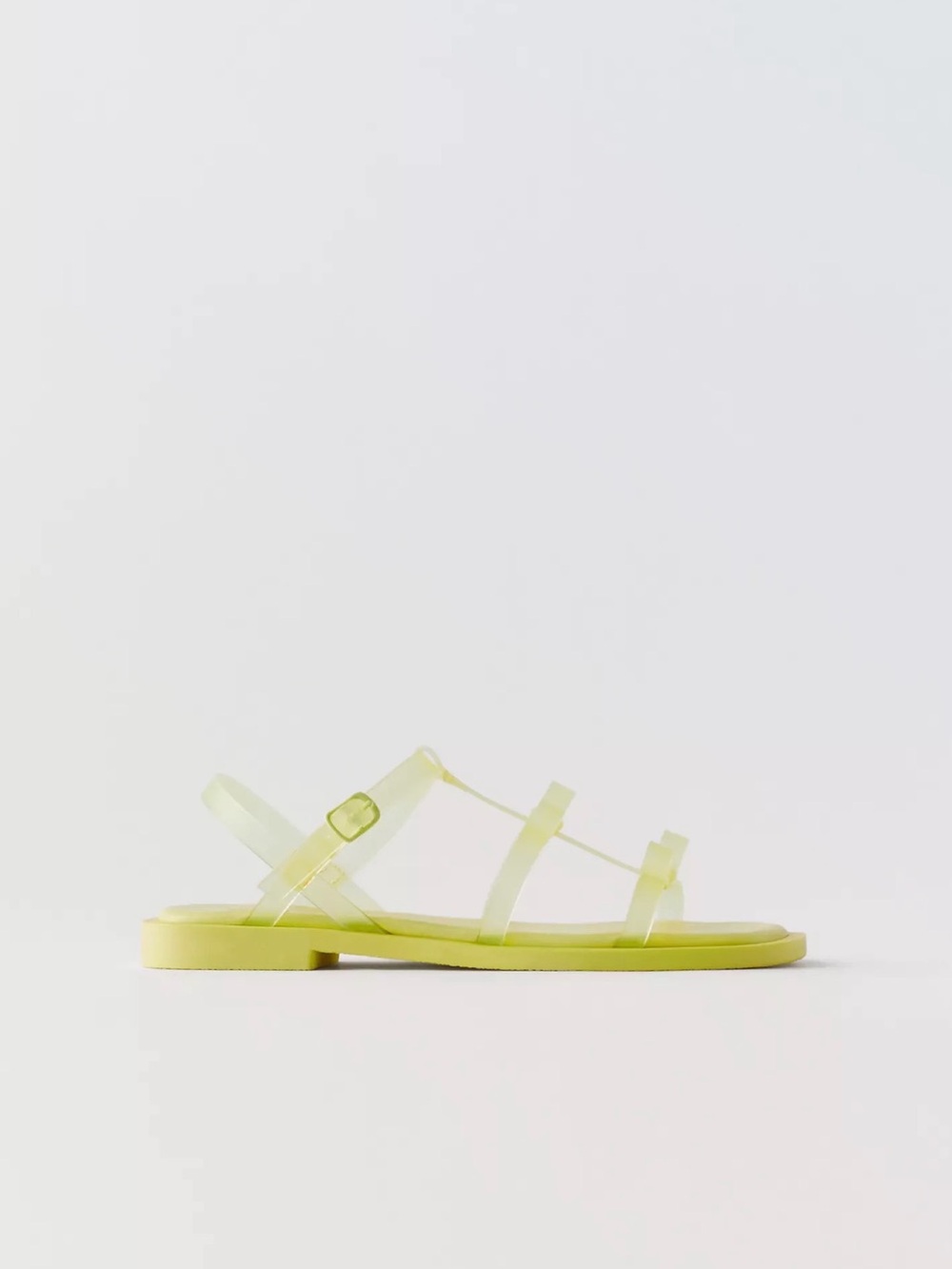Zara Lemon Yellow Jelly T-Strap Kids Sandals